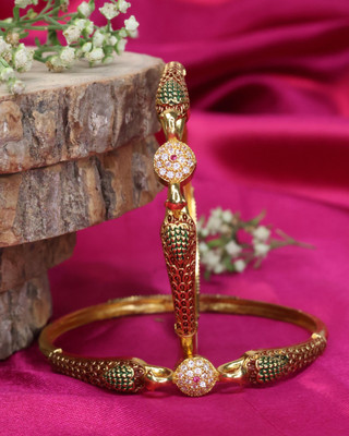 ratan jewels Brass Gold-plated Bangle Set(Pack of 2)