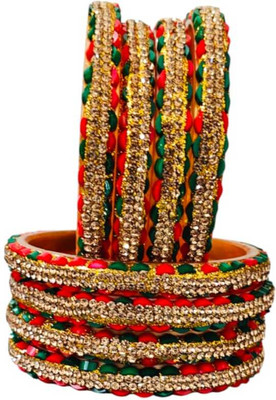 Surekha Gallery Glass Cubic Zirconia Bangle Set(Pack of 8)