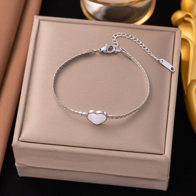MYKI Stainless Steel Silver Coated Charm Bracelet