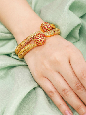 RUBANS Alloy Gold-plated Bangle Set(Pack of 2)