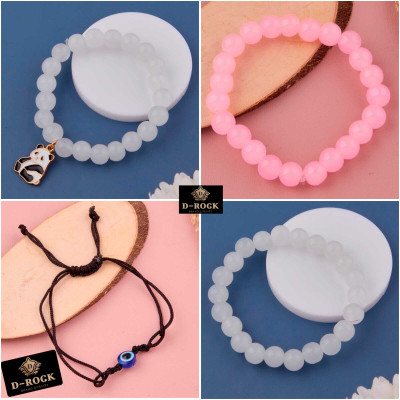D-Rock Fabric, Crystal, Alloy Crystal Gold-plated Bracelet Set(Pack of 4)