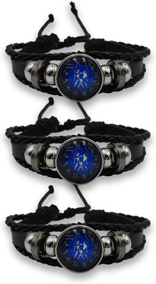 BHAGYA G Leather Bracelet(Pack of 3)