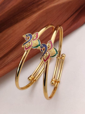 SHIVAY FASHION HUB Alloy Beads Gold-plated Bangle Set(Pack of 2)