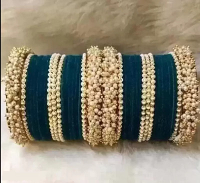 XOZTI Metal Pearl Bangle Set(Pack of 10)