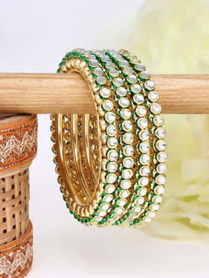 DENICRAAS Alloy Crystal Gold-plated Bangle Set(Pack of 2)