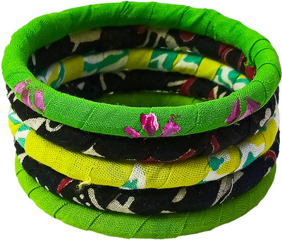 Soundarya boutique Fabric Bangle Set(Pack of 6)