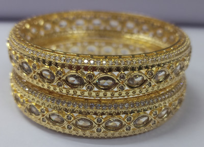 LOKESH GUPTA Brass Gold-plated Bangle Set(Pack of 2)