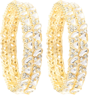 NMII Glass Diamond Bangle Set(Pack of 4)