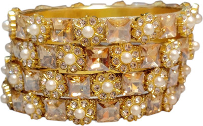 Star Jewels Alloy Gold-plated Bangle Set(Pack of 4)