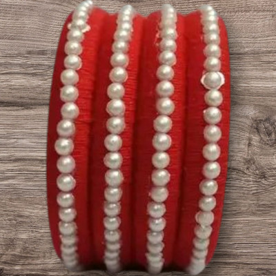 Rudra R Enterprises Glass Beads Bangle Set(Pack of 4)