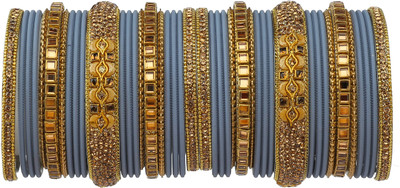 GLIKA Metal Gold-plated Bangle Set(Pack of 42)