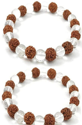 Neerajyoti Crystal, Rudraksha Bracelet Set(Pack of 2)