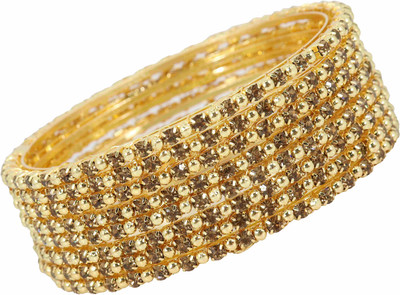 ZULKA Metal Zircon Gold-plated Bangle Set(Pack of 8)