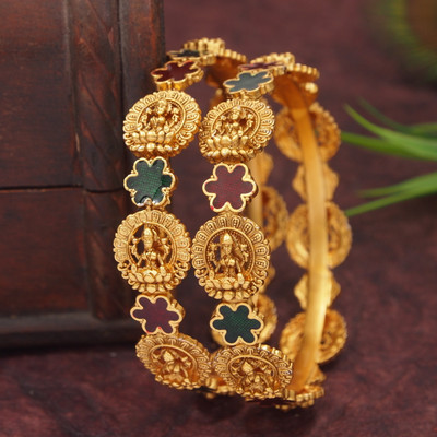 Atulya Brass Gold-plated Bangle(Pack of 2)