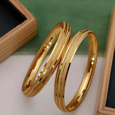 Jewels Kafe Brass Gold-plated Bangle Set(Pack of 2)