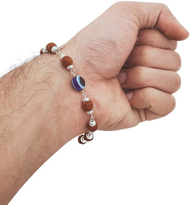 LOTUS Store Rudraksha, Evil Eye Silver Charm Bracelet