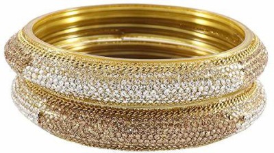 Zulka Get Your Traditions Glass Zircon Bangle(Pack of 2)