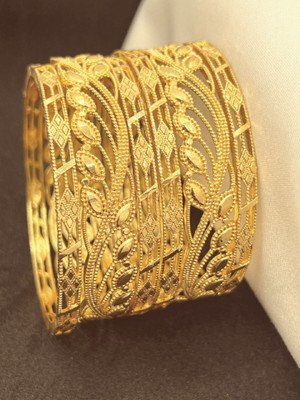 Bajrang Brass, Copper Gold-plated Bangle Set(Pack of 6)