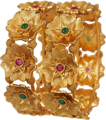 OrnaDzn Zevellery Brass Bangle(Pack of 2)