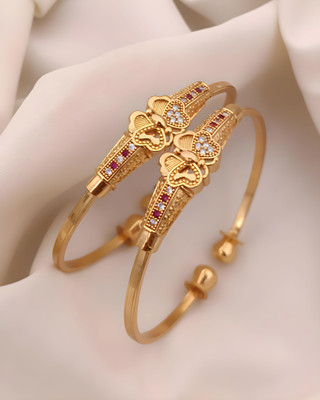 EiVAA Brass Gold-plated Bangle Set(Pack of 2)