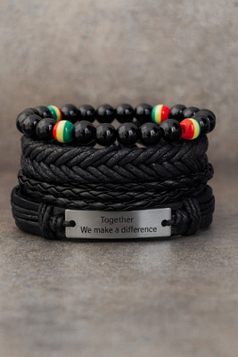 Jewelgenics Leather Bracelet Set(Pack of 4)