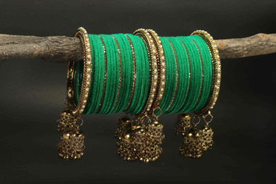 Rijoli Metal Zircon Gold-plated Bangle Set(Pack of 42)