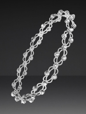 RKB SALES Alloy Cubic Zirconia Silver Bracelet