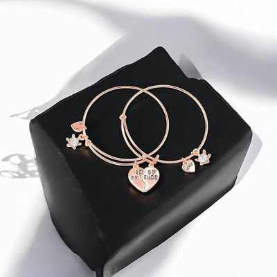 SRK GEMS Alloy Cubic Zirconia Gold-plated Bangle Set(Pack of 2)