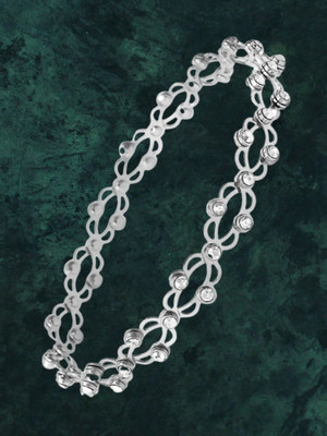 RKB SALES Alloy Cubic Zirconia Silver Bracelet