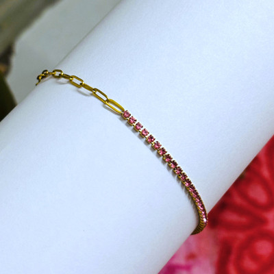 MISS HUI Stainless Steel Zircon Gold-plated Bracelet