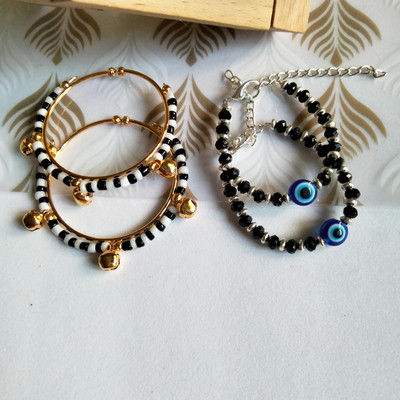 Neo Smarrt Metal, Crystal, Alloy Kada(Pack of 2)