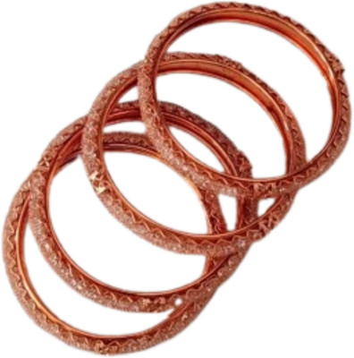 ARJS Alloy Crystal Gold-plated Bangle Set(Pack of 4)