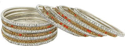 PRETTY GEMS Metal Zircon Bangle Set(Pack of 14)