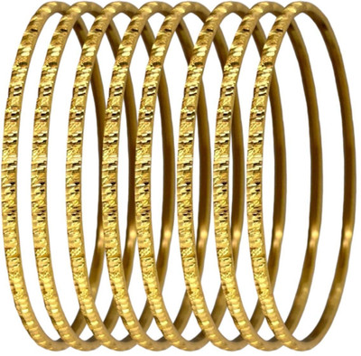 MSS Alloy Gold-plated Bangle(Pack of 8)