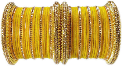 Ammoli Metal Cubic Zirconia Bangle Set(Pack of 10)