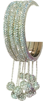 RKGlow Lac Crystal Brass Bangle Set(Pack of 4)