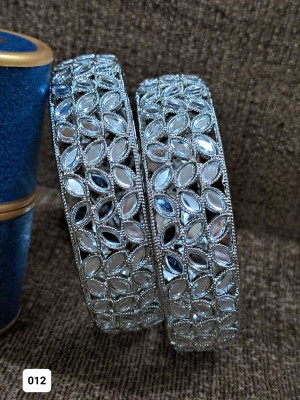 Raddhi Jewels Alloy Silver Bangle Set(Pack of 2)