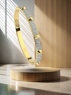 KIVORA Alloy Cubic Zirconia Gold-plated Kada