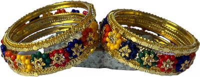 Karaavi Metal Crystal Bangle Set(Pack of 6)