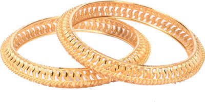 Manikya Copper Gold-plated Bangle Set(Pack of 2)