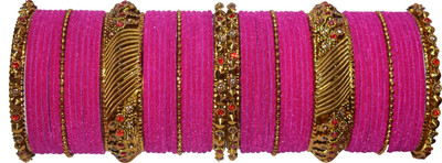 ishika Alloy Beads, Zircon Gold-plated Bangle Set(Pack of 10)