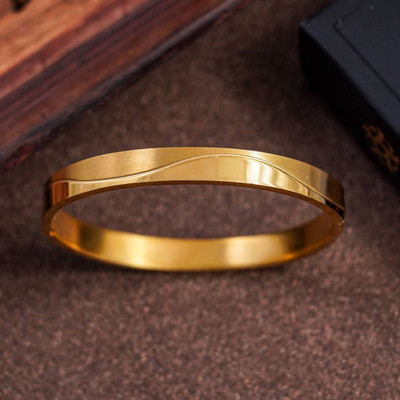 GORASH CREATION Stainless Steel Gold-plated Kada