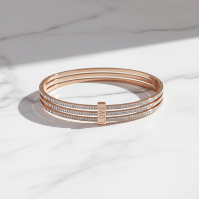 vrumaira Stainless Steel Cubic Zirconia Bracelet