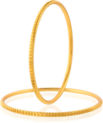 memoir Brass Gold-plated Bangle Set(Pack of 2)