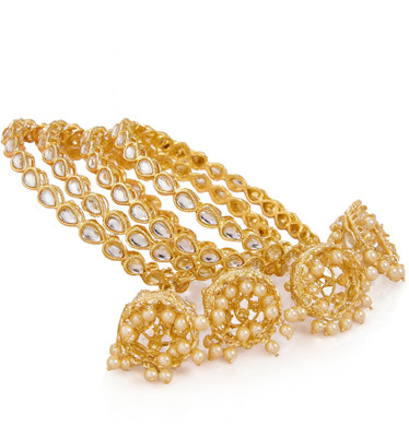 GC PREMIUM JEWELLERY Brass Gold-plated Bangle Set(Pack of 4)