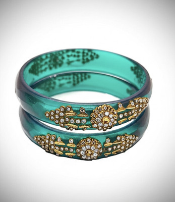 Mahi Fashion Glass Bangle Set(Pack of 2)