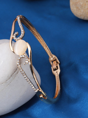 Anika's Creation Alloy Cubic Zirconia Gold-plated Bracelet