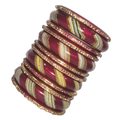 Lahthi Wala Lac Bangle Set(Pack of 10)