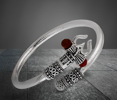 White Chimes Rudraksha Silver Bracelet