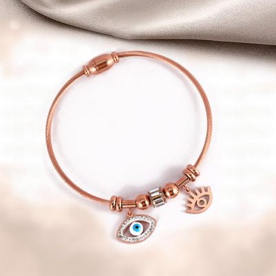 MEENAZ Metal, Stone, Crystal, Alloy, Stainless Steel Beads, Cubic Zirconia, Diamond Gold-plated Charm Bracelet